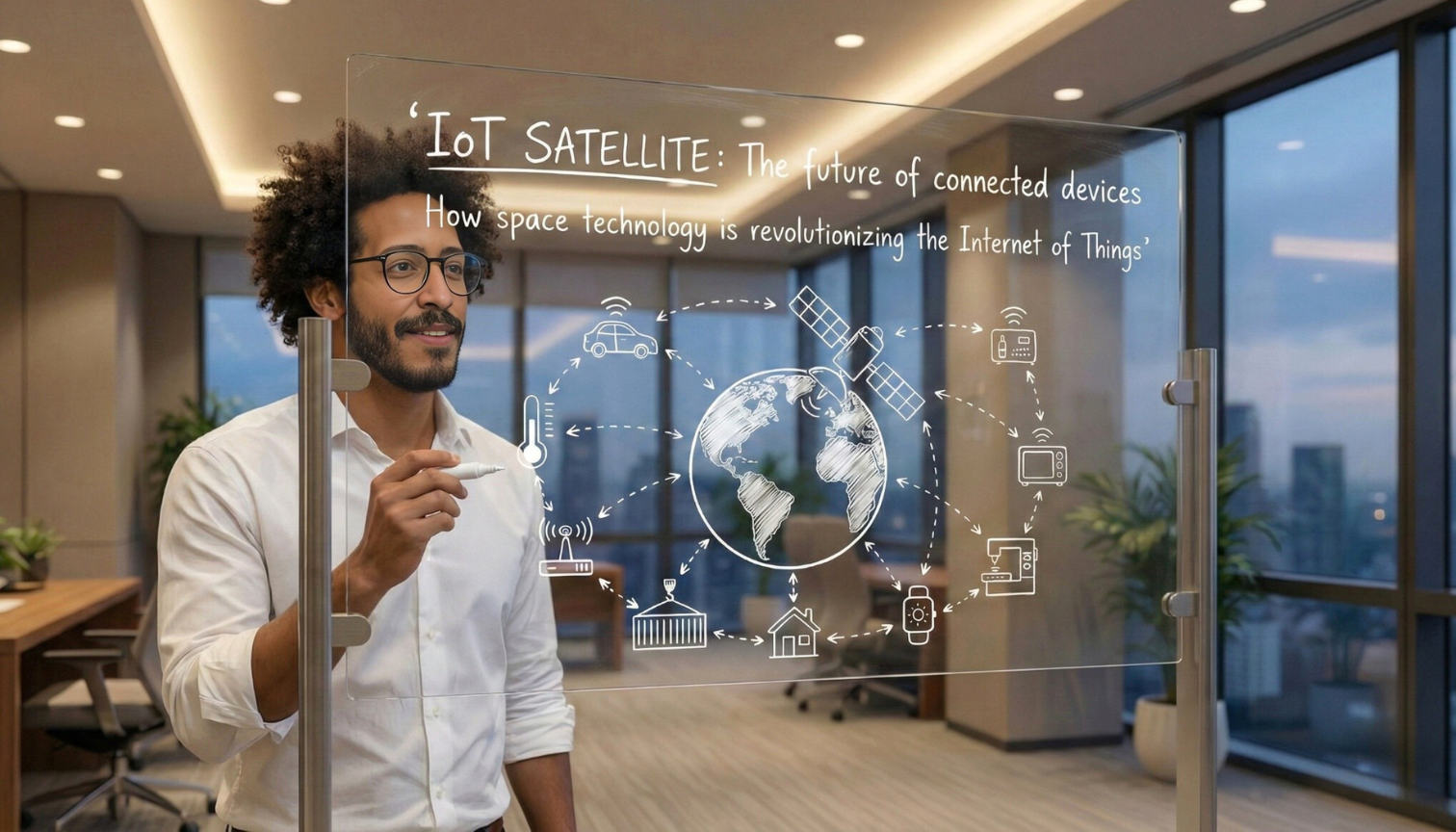 Mateo explaining IoT satellite technology